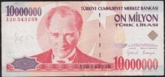 7.Emisyon 10 000 000 Lira A20 543239 Çok Temiz