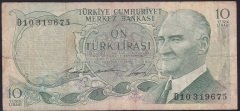 6.EMİSYON 1.TERTİP 10 LİRA D10 319675 TEMİZ