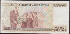 7.EMİSYON 1.TERTİP 100000 LİRA B07 567928 ÇOK TEMİZ