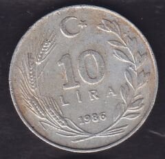 1986 Yılı 10 Lira
