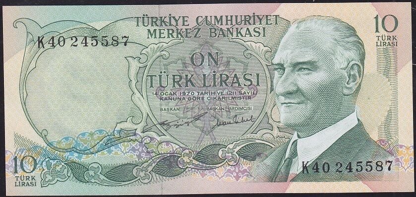 6.Emisyon 2.Tertip 10 Lira K40 245587 Çilaltı Çil