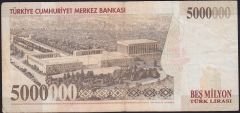 7.Emisyon 5 000 000 Lira H06 824546 Çok Temiz