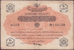 Reşat 20 Kuruş 6 Ağustos 1332 Seri E 134139 Çok Temiz