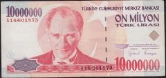 7.Emisyon 10 000 000 Lira A18 801873 Temiz