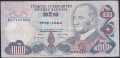 6.EMİSYON 1.TERTİP 1000 LİRA A62 101669 ÇOK TEMİZ
