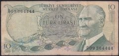 6.EMİSYON 1.TERTİP 10 LİRA D09 364444 TEMİZ