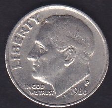 AMERİKA 1 DIME 1986 P
