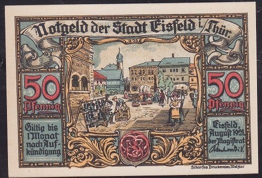 ALMANYA 50 PFENNİNG NOTGELD 1921 ÇİL eski paralar nereye satılır