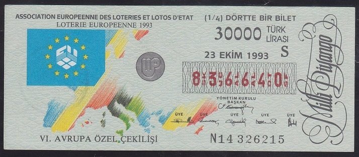 1993 23 EKİM ÇEYREK BİLET S SERİSİ