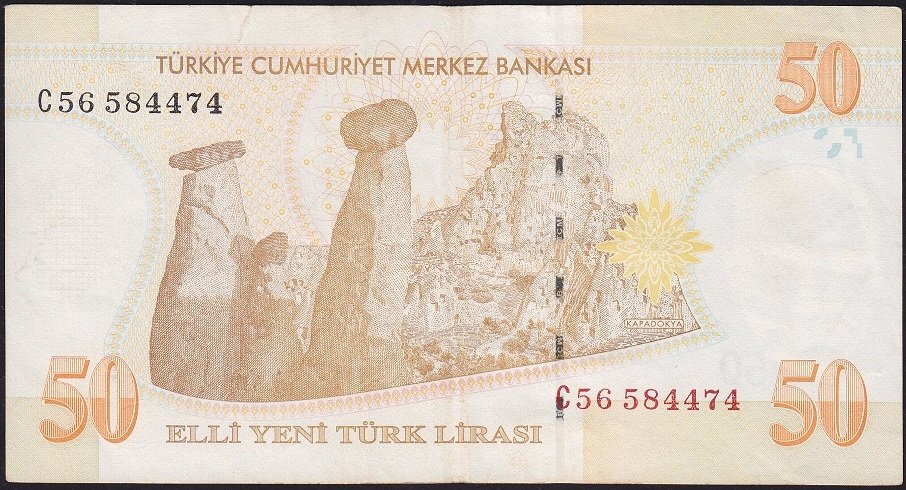 8.Emisyon 50 YTL C56 584474 Çok Temiz