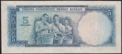 5.EMİSYON 1.TERTİP 5 LİRA D7 480187 ÇOK TEMİZ ( İŞLEMLİ )
