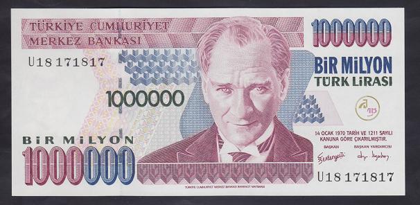 7.EMİSYON 3.TERTİP 1 000 000 LİRA U1817 1817 ÇİL