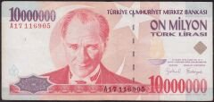 7.Emisyon 10 000 000 Lira A17 116905 Çok Temiz