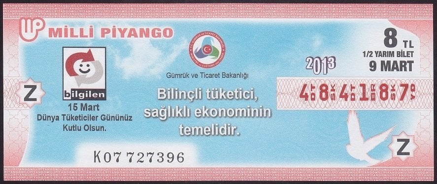2013 9 MART YARIM BİLET Z SERİSİ
