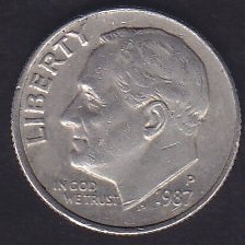 AMERİKA 1 DIME 1987 P