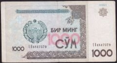 Özbekistan 1000 CYM 2001 Çok Temiz