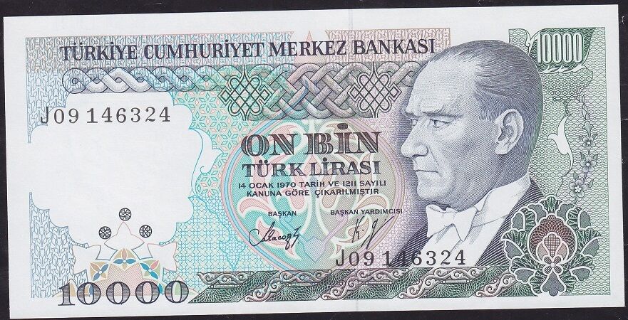 7.Emisyon 4.Tertip 10000 Lira J09 146324 Çilaltı