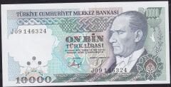 7.Emisyon 4.Tertip 10000 Lira J09 146324 Çilaltı