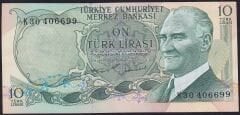 6.Emisyon 2.Tertip 10 Lira K30 406699 Çilaltı Çil