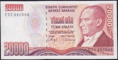 7.Emisyon 1.Tertip 20000 Lira E72 442504 Çilaltı