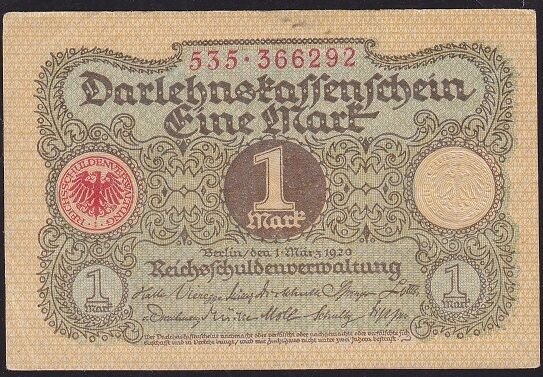 Almanya 1 Mark 1920 Çilaltı Çil