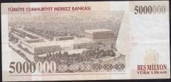 7.Emisyon 5 000 000 Lira H02 386111 Çok Temiz+
