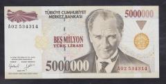 7.EMİSYON 5 000 000 LİRA A02 534314 ÇİLALTI