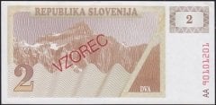 Slovenya 2 Tolarjev 1990 Çilaltı Çil Pick 2a Specimen