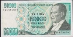 7.Emisyon 1.Tertip 50000 Lira A14 680697 Çilaltı Çil