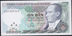 7.Emisyon 4.Tertip 10000 Lira J02 697317 Çilaltı Çil