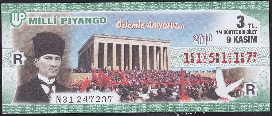 2010 9 Kasım Çeyrek Bilet - R Serisi