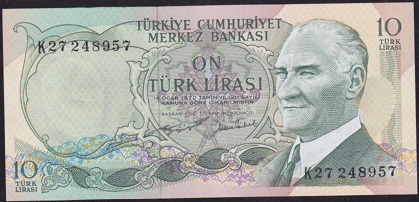6.Emisyon 2.Tertip 10 Lira K27 248957 Çilaltı Çil