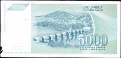 Yugoslavya 5000 Dinar 1992 Haliyle