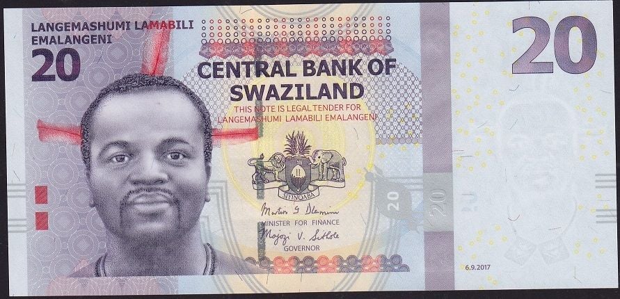 Swaziland 20 Emalangeni 2017 Çil