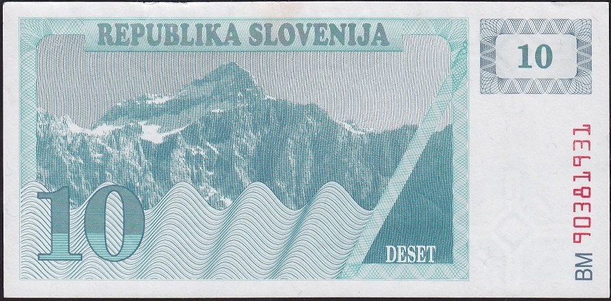 Slovenya 10 Tolarjev 1990 Çilaltı