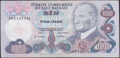 6.EMİSYON 1.TERTİP 1000 LİRA A53 147751 ÇÇT