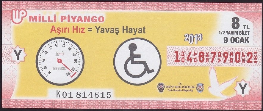 2013 9 OCAK YARIM BİLET Y SERİSİ