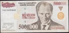 7.Emisyon 5 000 000 Lira I62 609460 Çok Çok Temiz+
