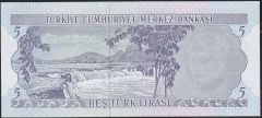 6.Emisyon 2.Tertip 5 Lira K73 245060 Çilaltı Çil