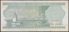 6.Emisyon 2.Tertip 10 Lira K21 188365 Çok Temiz+