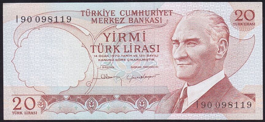 6.Emisyon 4.Tertip 20 Lira I90 098119 Çilaltı Çil