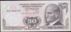 6.Emisyon 1.Tertip 50 Lira H05 334766 Çilaltı