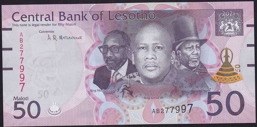 Lesotho 50 Maloti 2021 Çil
