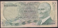 6.EMİSYON 1.TERTİP 10 LİRA D03 235089 ÇOK TEMİZ