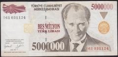 7.Emisyon 5 000 000 Lira I61 031124 Çok Temiz+