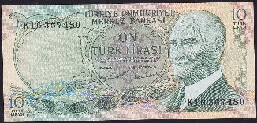 6.Emisyon 2.Tertip 10 Lira K16 367480 Çilaltı ( 0rtada Kat Yok )