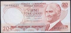 6.Emisyon 4.Tertip 20 Lira I90 449537 Çilaltı Çil