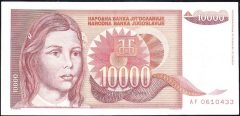 Yugoslavya 10000 Dinar 1992 Çok Temiz +