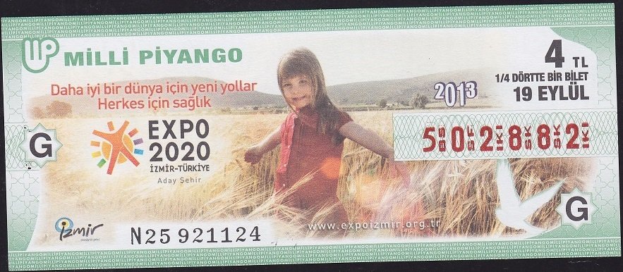 2013 19 Eylül Çeyrek Bilet - G Serisi