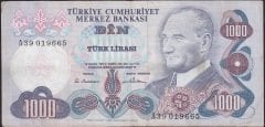 6.EMİSYON 1.TERTİP 1000 LİRA A39 019665 ÇOK TEMİZ +